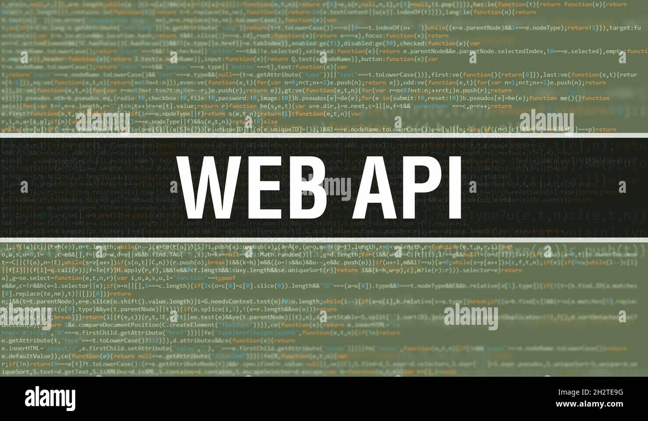Web API text written on Programming code abstract technology background ...