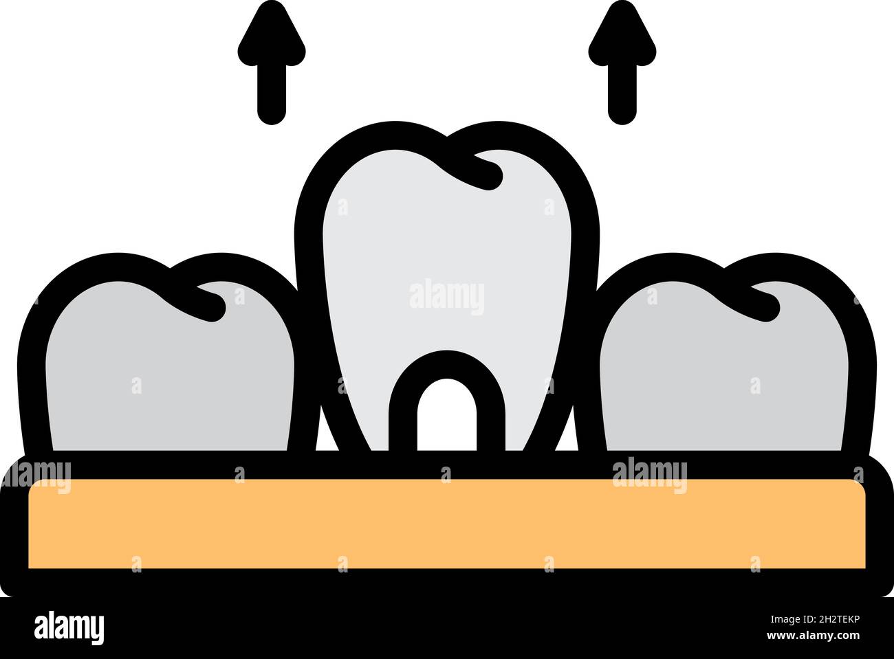 Removal of a tooth icon. Outline removal of a tooth vector icon color flat isolated Stock Vector