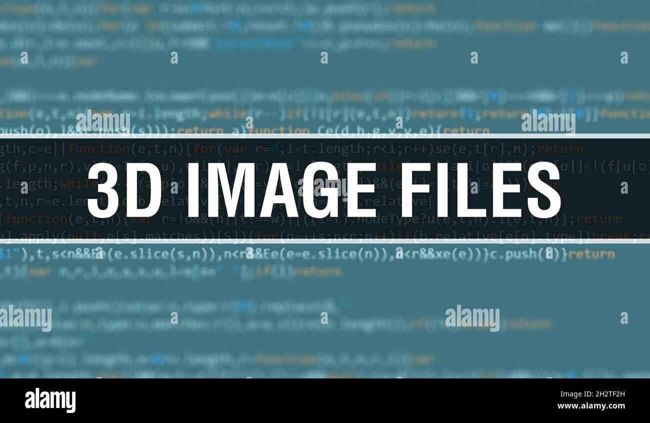3D Image Files text written on Programming code abstract technology ...