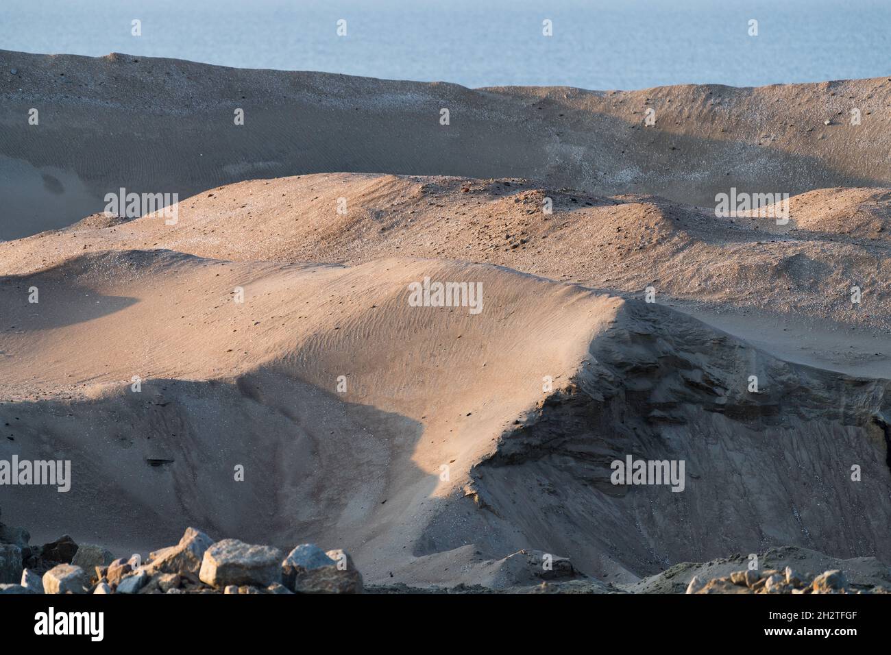 Construction site on the Vistula Spit canal which connect port of ...