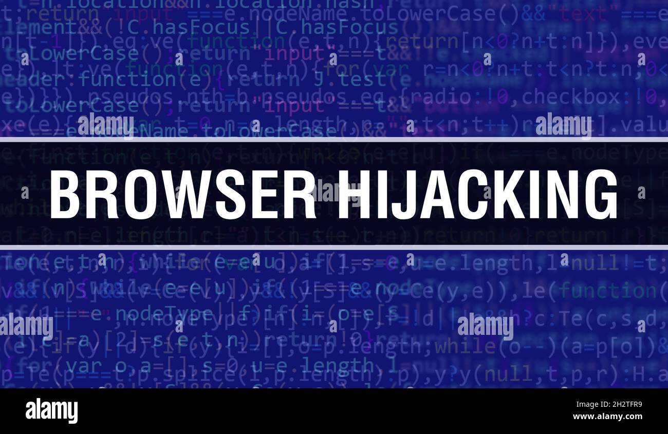 Browser hijacking concept with Random Parts of Program Code. Browser ...