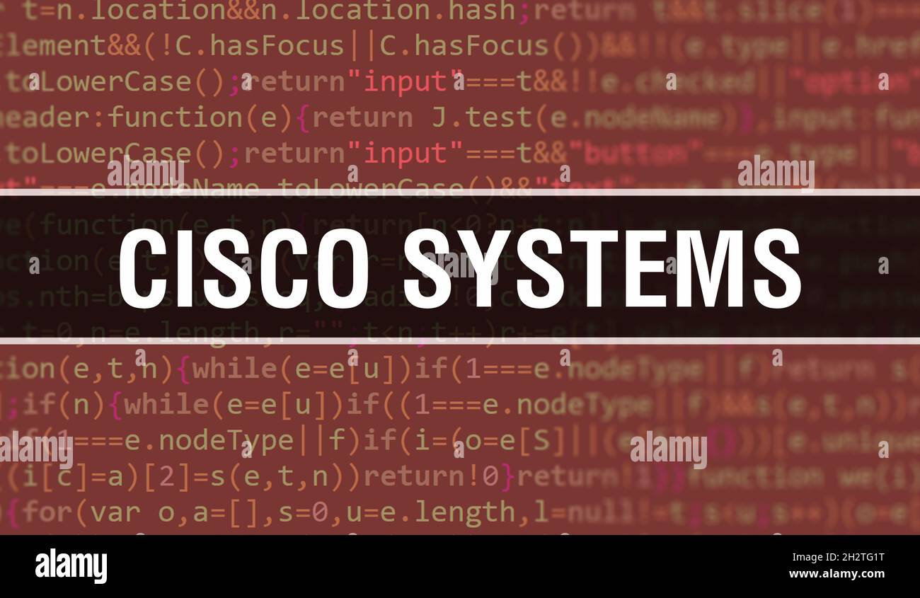 Cisco Systems concept illustration using code for developing programs ...