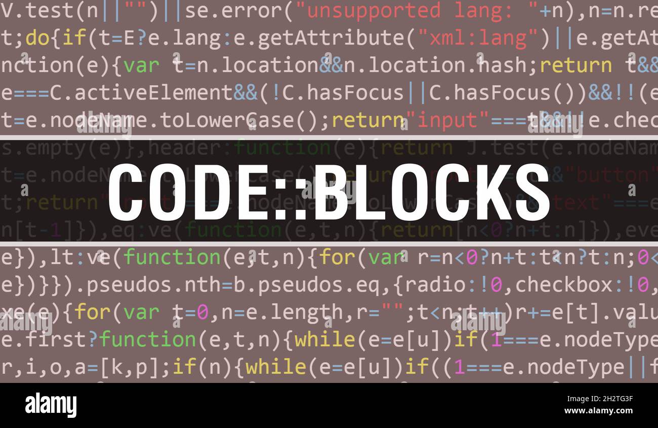 Code::Blocks with Binary code digital technology background. Abstract ...