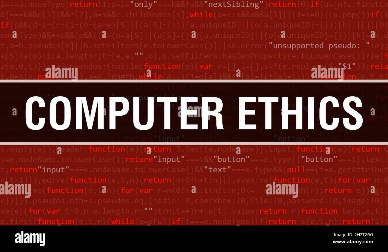 Computer ethics with Abstract Technology Binary code Background.Digital