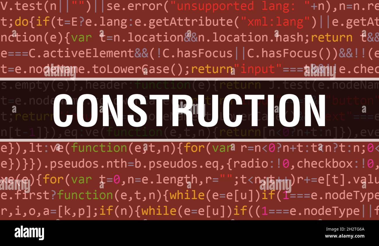 Construction with Binary code digital technology background. Abstract ...
