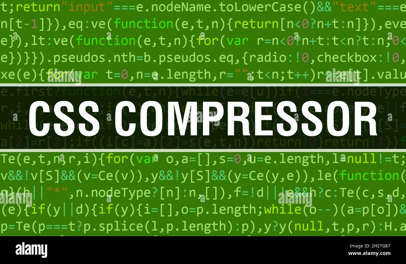 CSS compressor concept with Random Parts of Program Code.CSS compressor  text written on Programming code abstract technology background of software  de Stock Photo - Alamy
