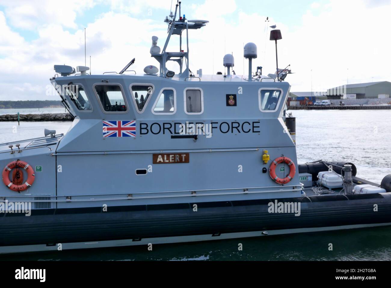 10 October 2021 - Poole, UK: Border force coastal protection vessel Stock Photo