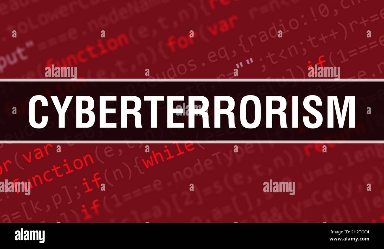 Cyberterrorism with Digital java code text. Cyberterrorism and Computer ...
