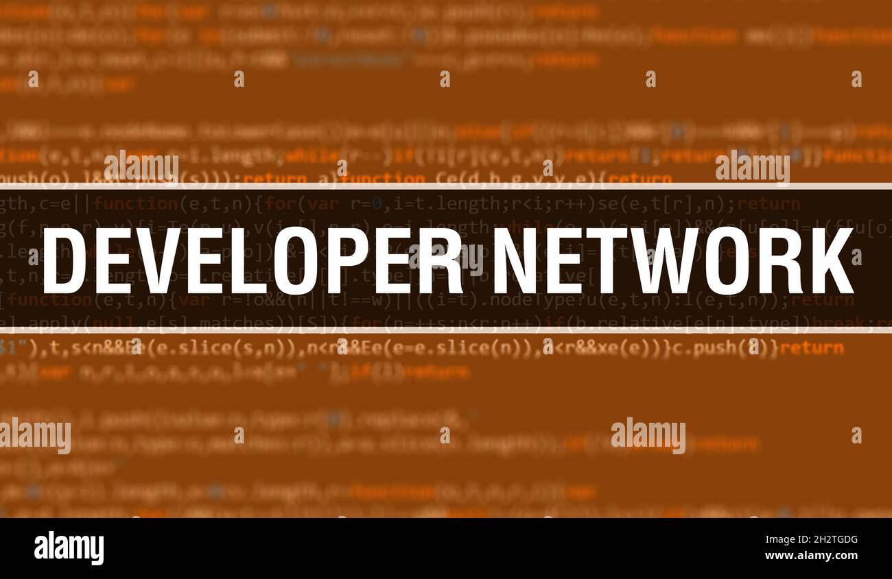 Developer Network with Abstract Technology Binary code Background ...