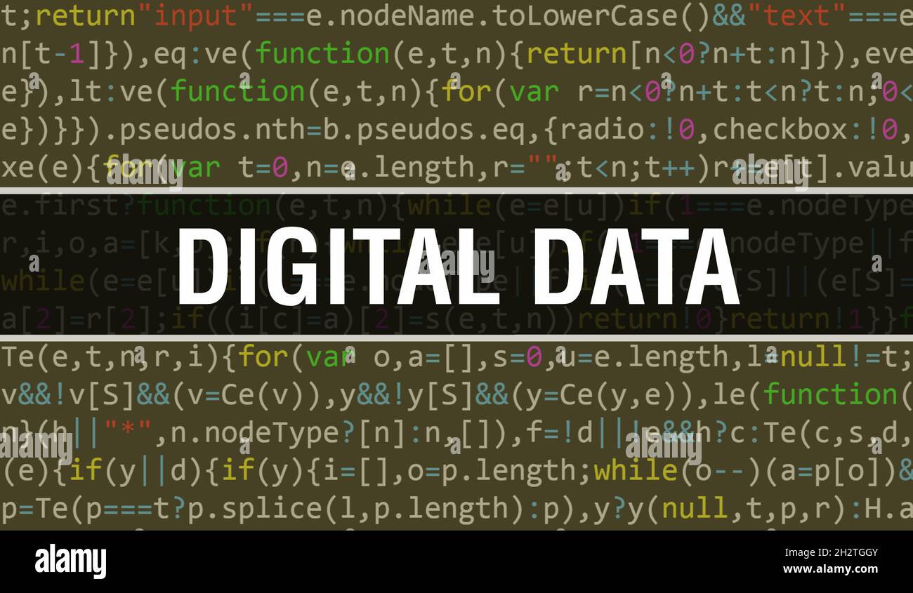 Digital data concept with Random Parts of Program Code.Digital data ...