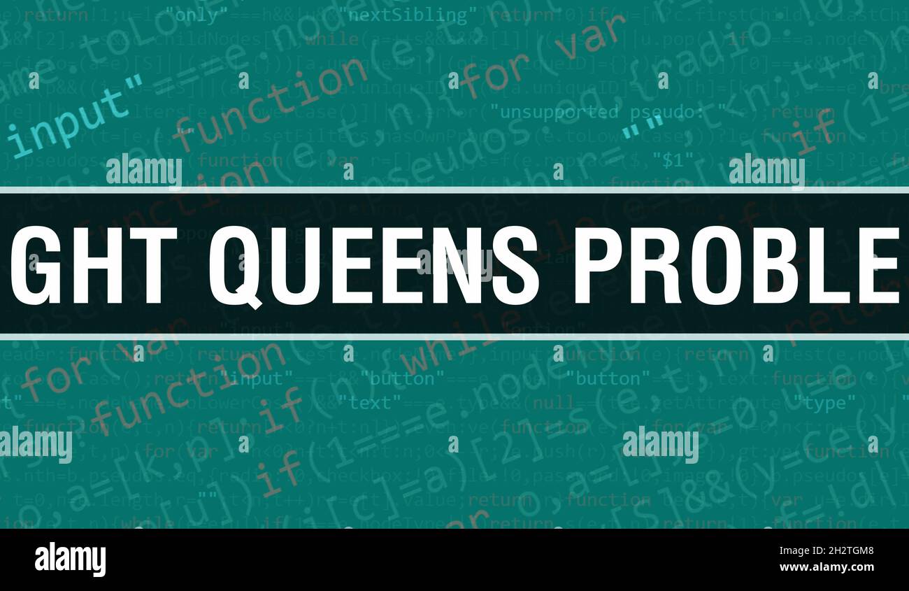 Eight queens problem with Digital java code text. Eight queens problem ...