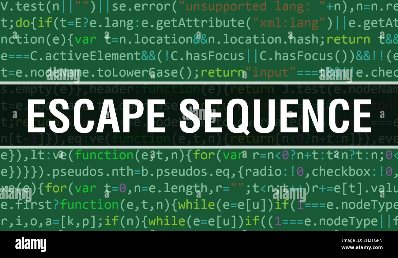 Escape sequence with Binary code digital technology background ...