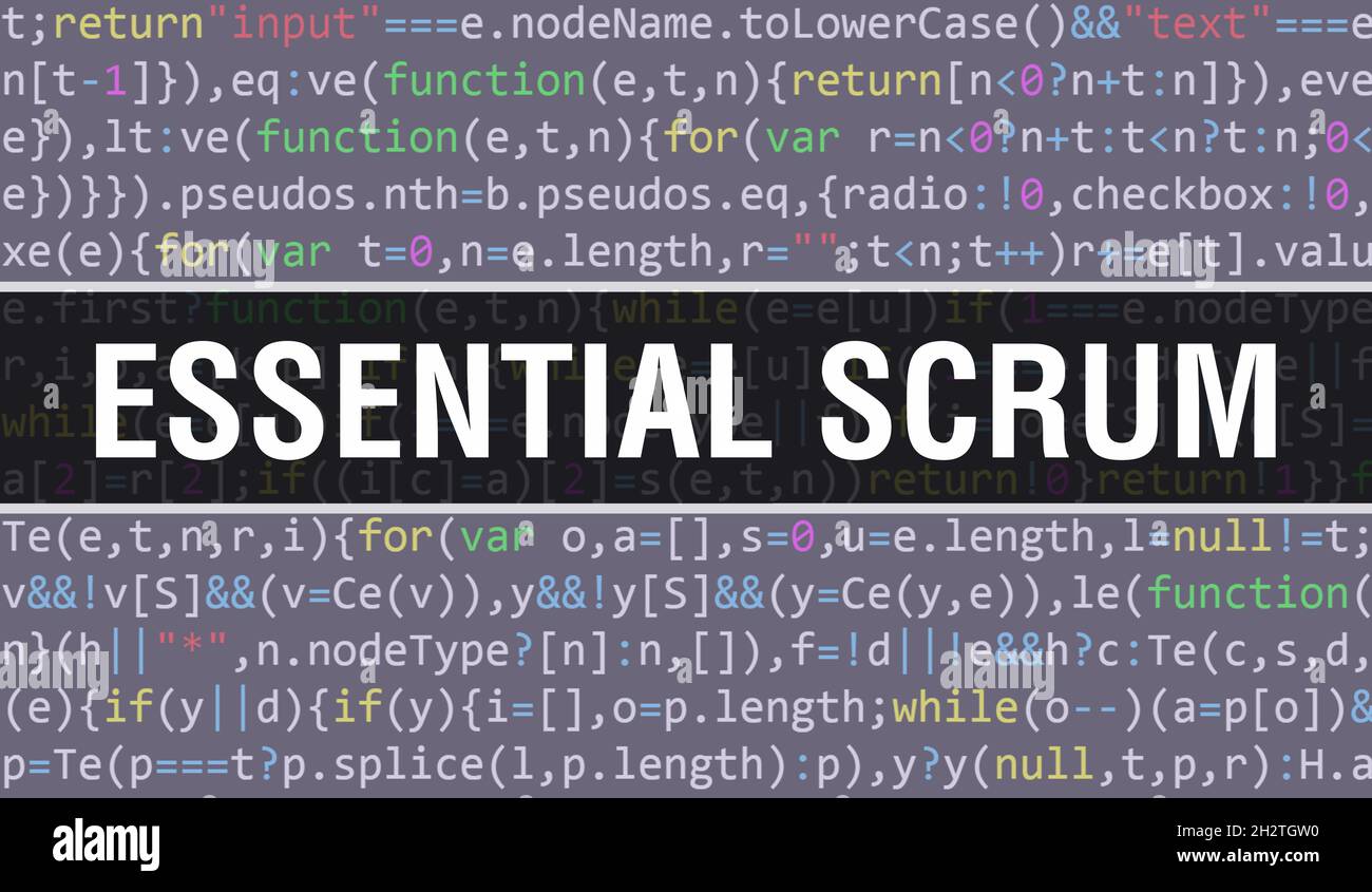 essential Scrum concept with Random Parts of Program Code.essential ...
