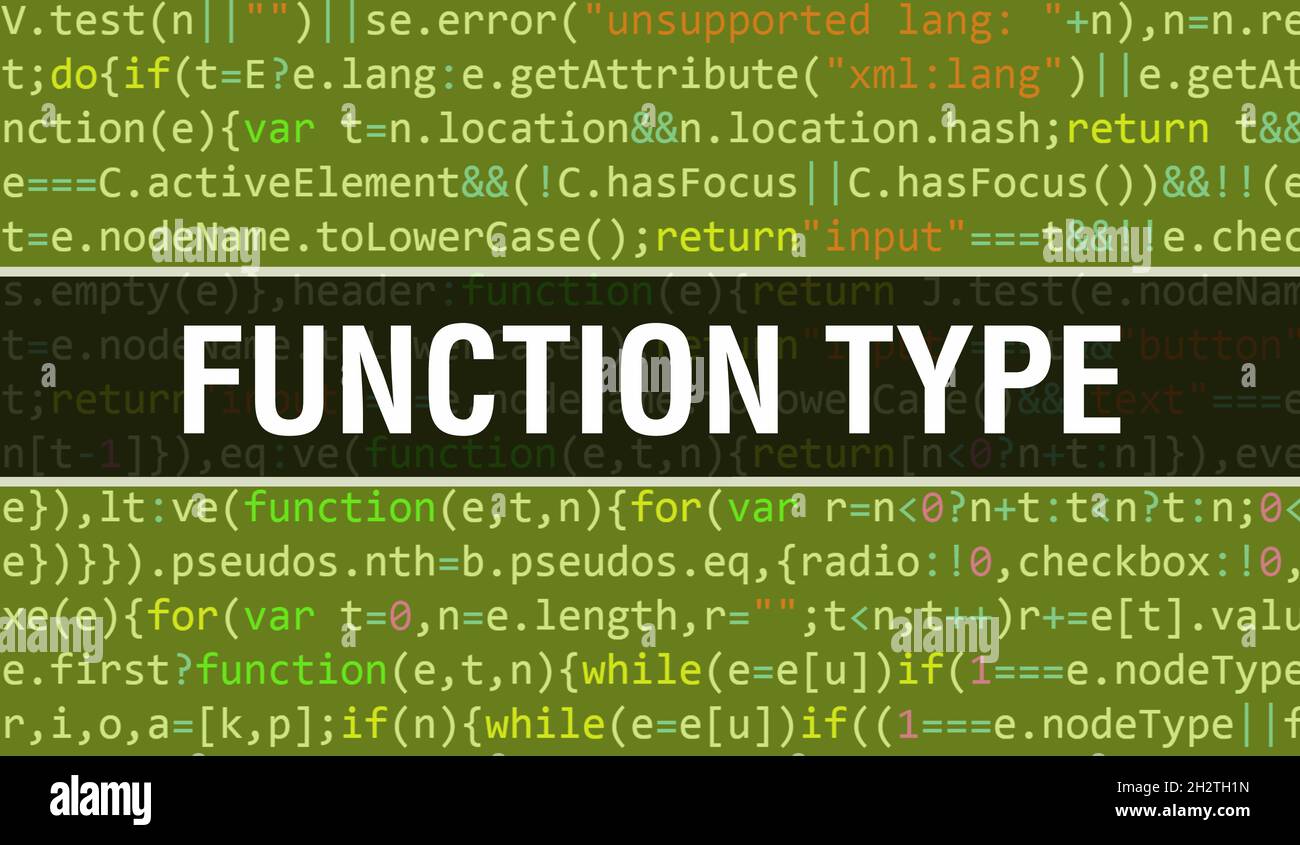 Function type with Binary code digital technology background. Abstract ...
