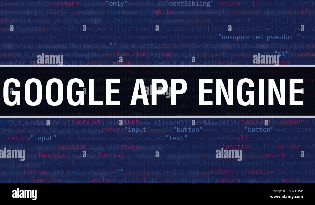 Google App Engine text written on Programming code abstract technology ...
