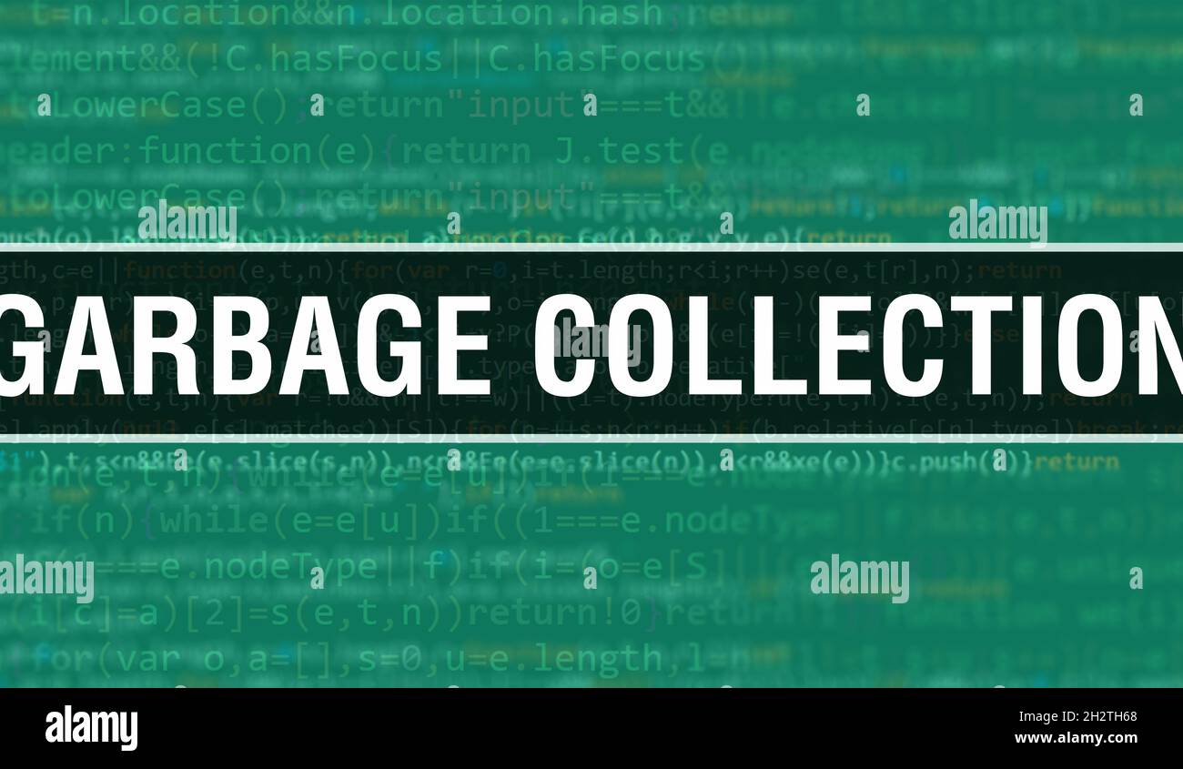 Garbage collection concept illustration using code for developing ...