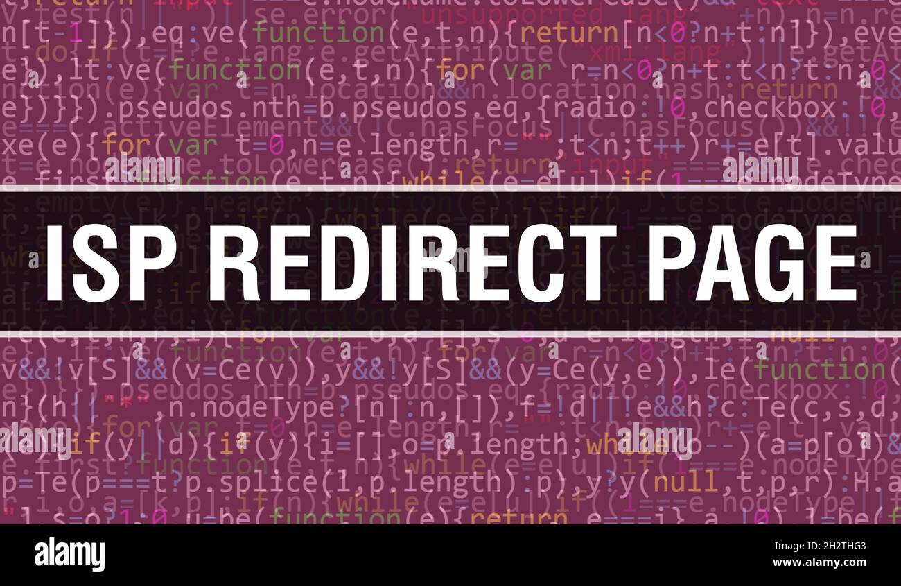 ISP redirect page with Binary code digital technology background ...