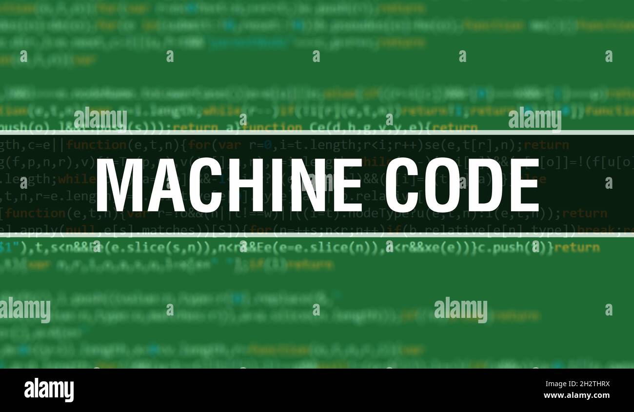 Machine code text written on Programming code abstract technology ...