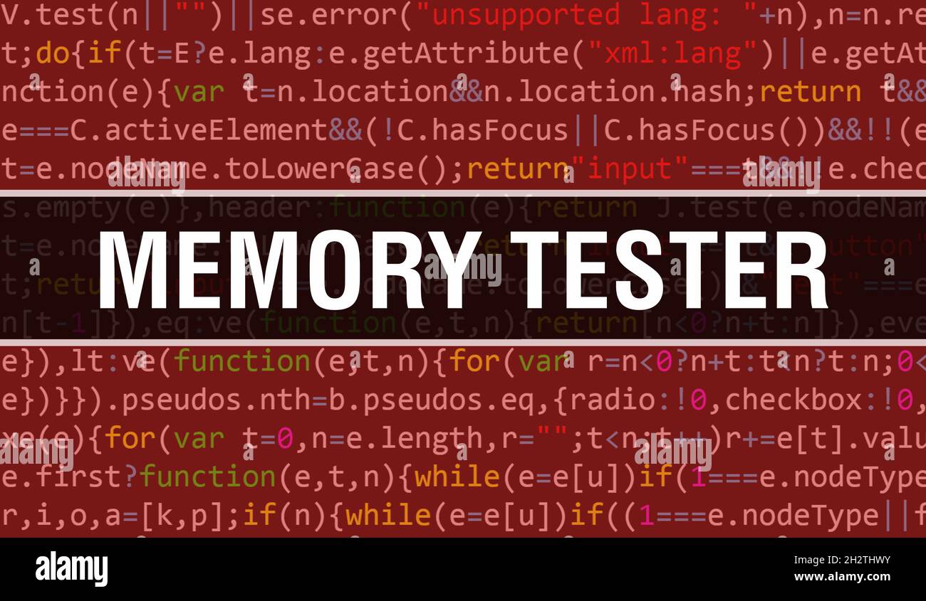 Memory tester with Binary code digital technology background. Abstract ...