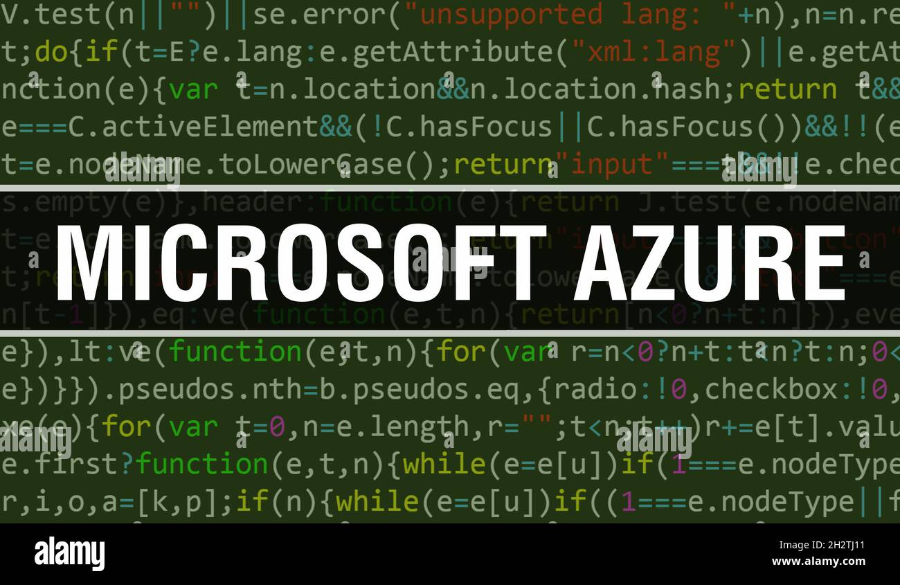 Microsoft Azure with Binary code digital technology background ...