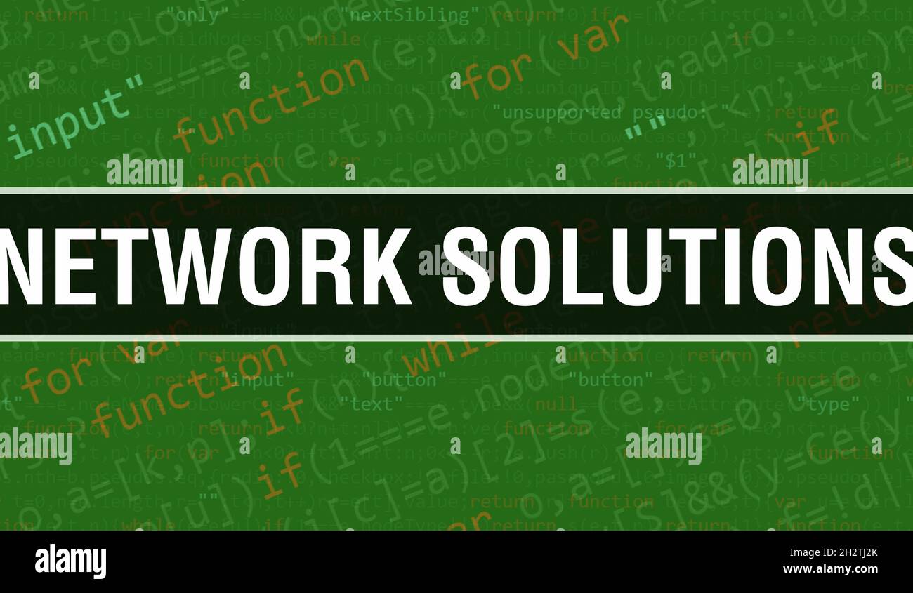 Network Solutions with Abstract Technology Binary code Background ...