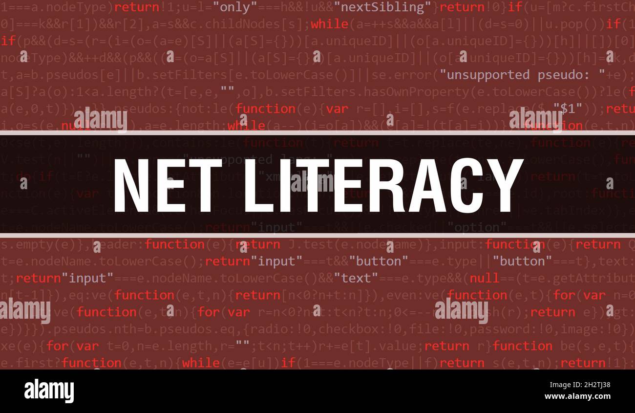 Net Literacy with Abstract Technology Binary code Background.Digital