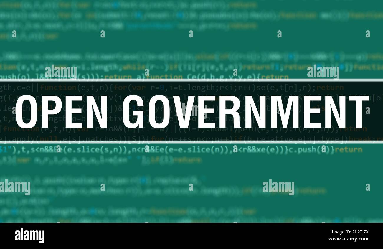 Open government text written on Programming code abstract technology ...