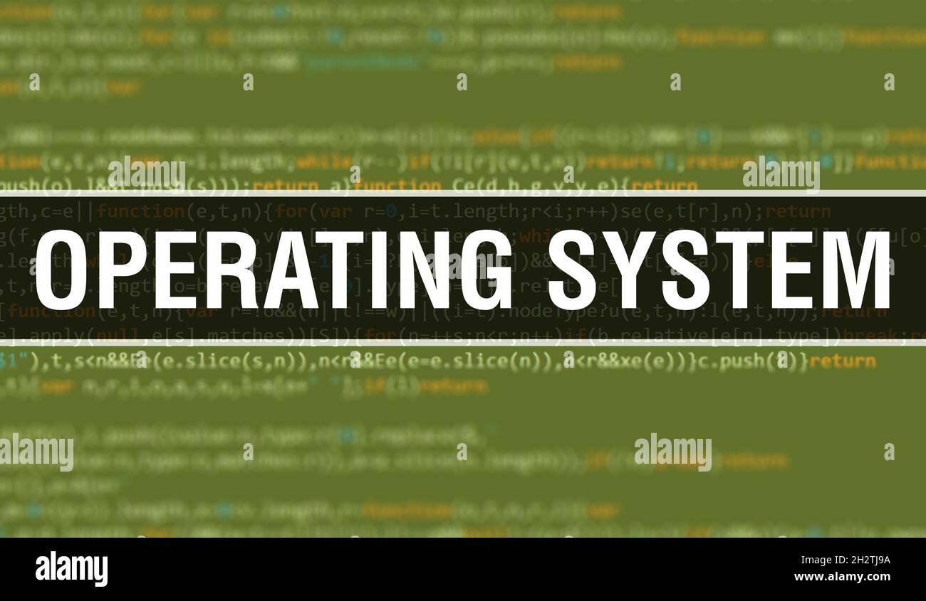 Operating system text written on Programming code abstract technology ...