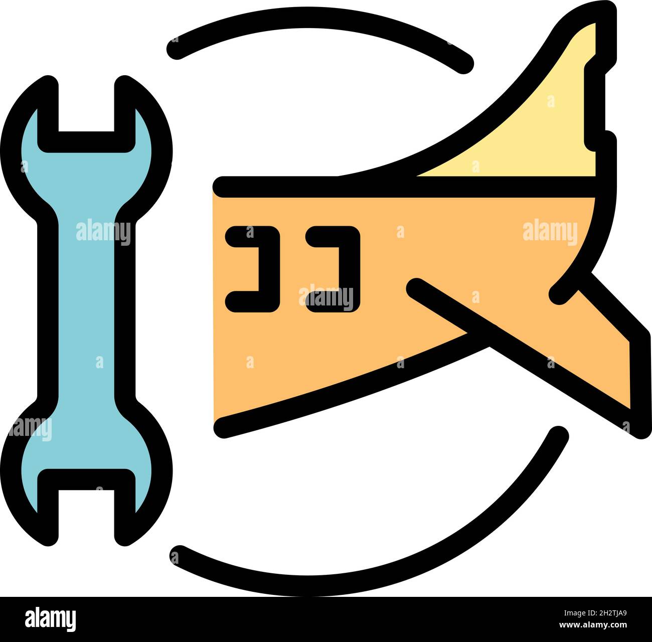 Aircraft repair icon. Outline aircraft repair vector icon color flat ...