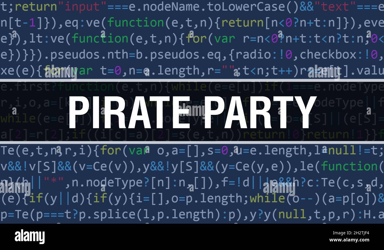 Pirate Party concept with Random Parts of Program Code.Pirate Party ...
