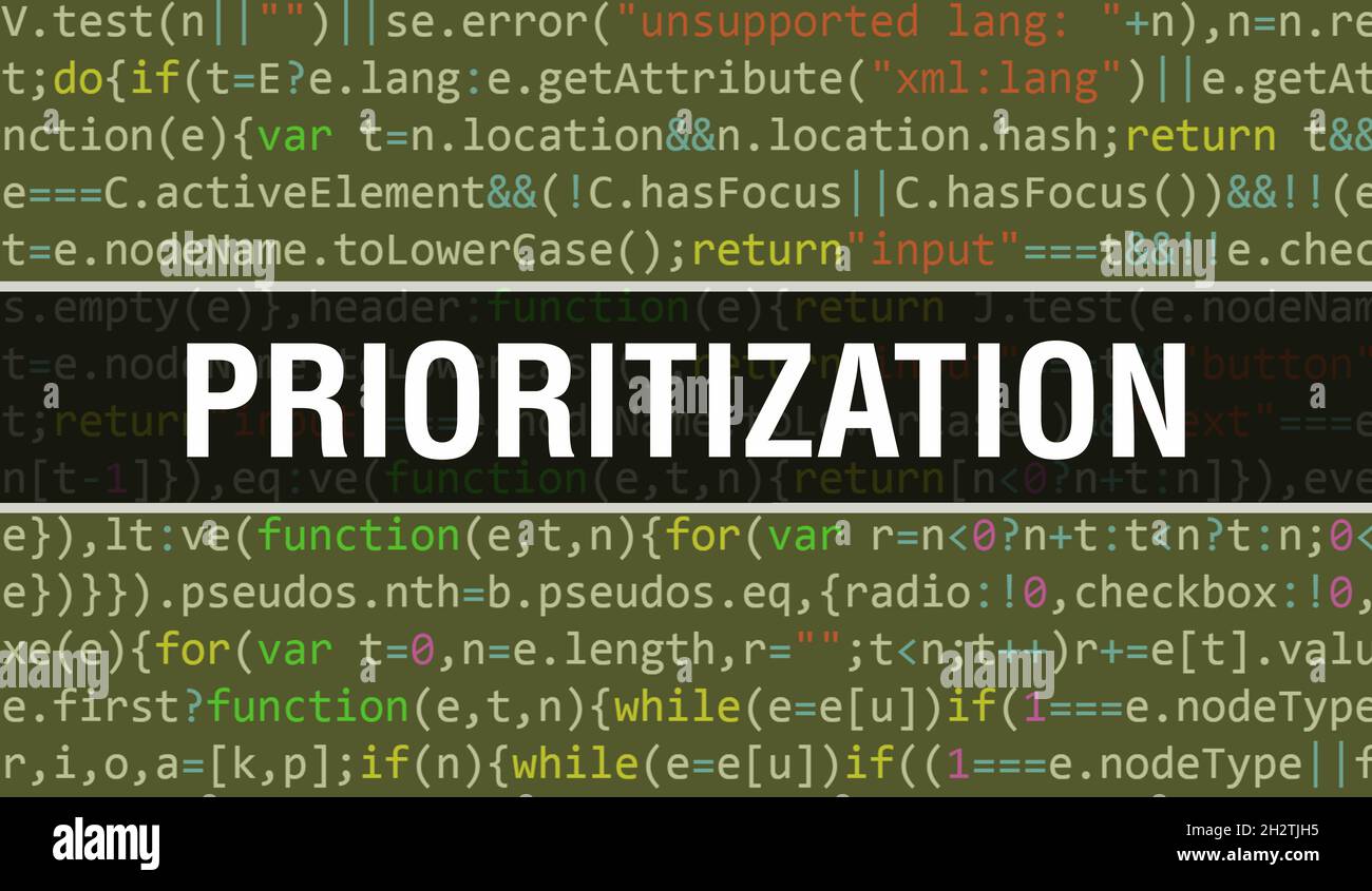 Prioritization with Binary code digital technology background. Abstract ...