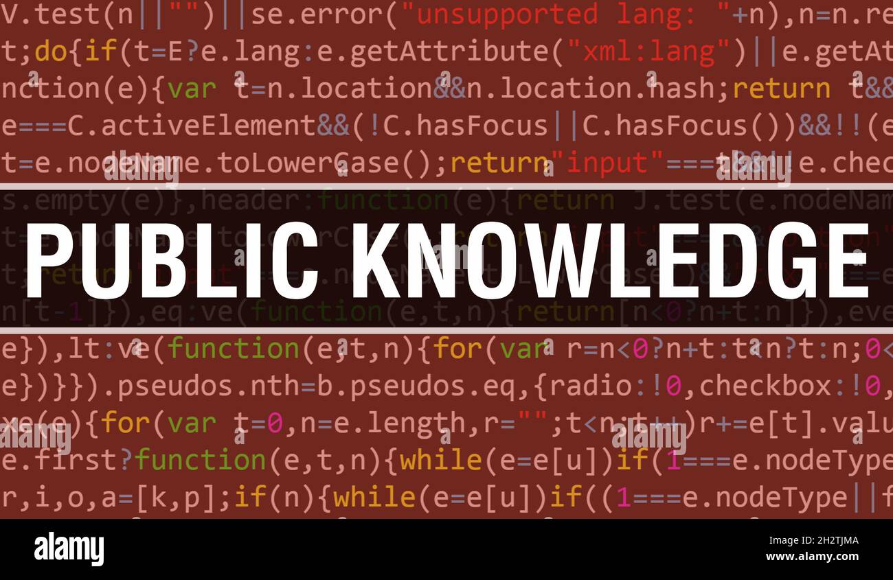Public Knowledge with Binary code digital technology background ...