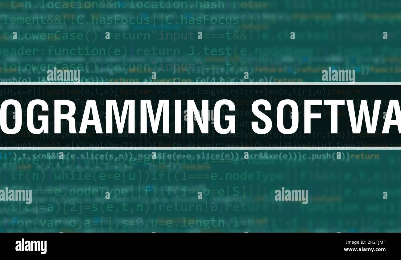 programming software concept illustration using code for developing ...