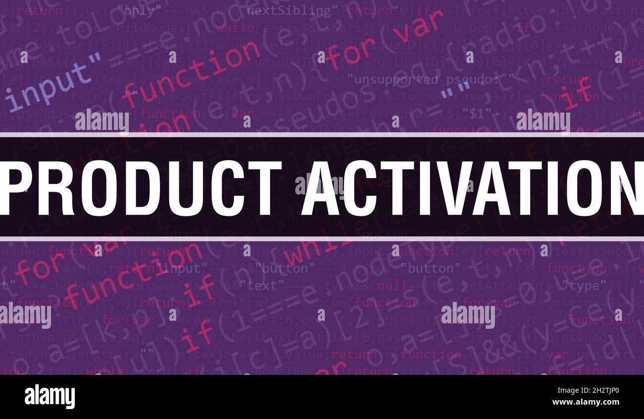 Product activation with Abstract Technology Binary code Background