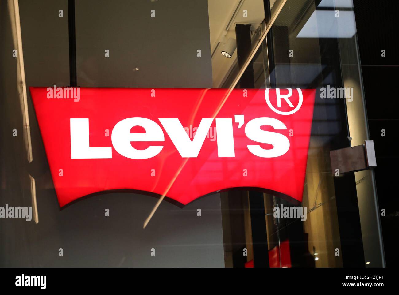 Tablet ability Corrupt Levi's, Levi Strauss & Co., in Stockholm, Sweden, during Saturday evening  Stock Photo - Alamy