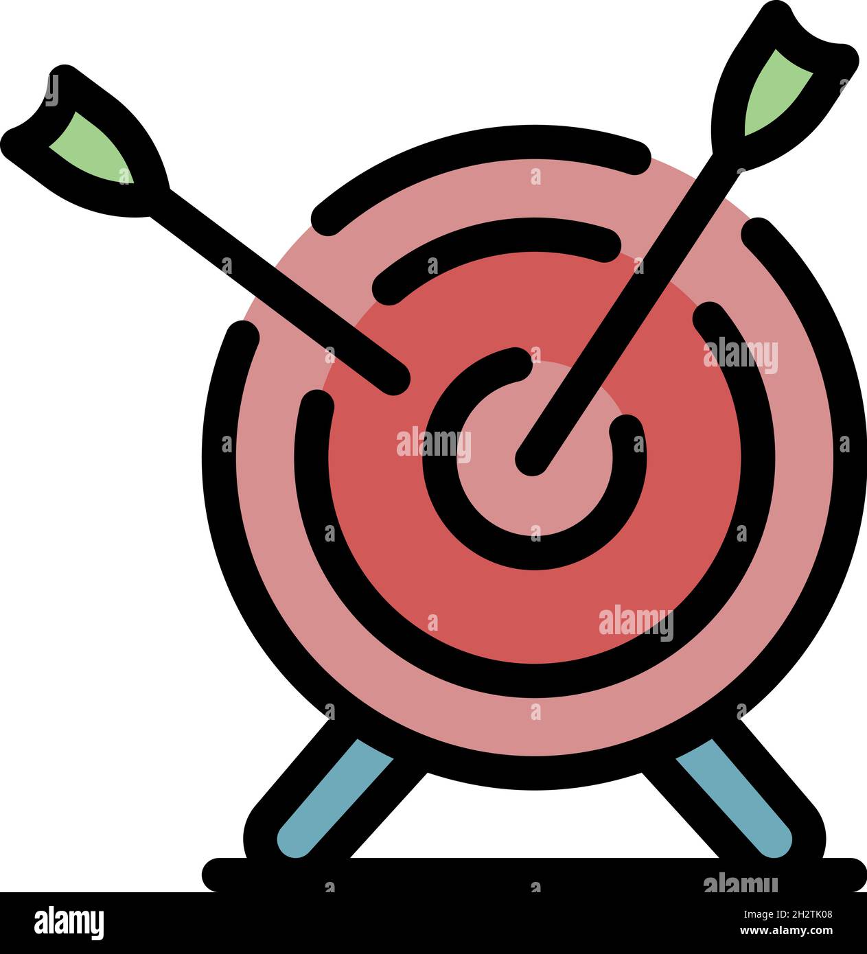 Arch target icon. Outline arch target vector icon color flat isolated ...