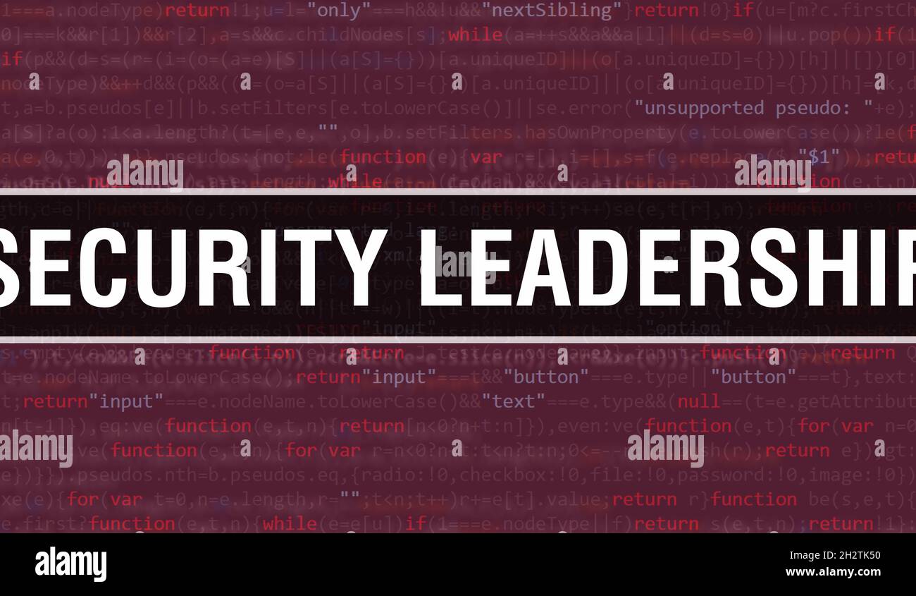 Security Leadership text written on Programming code abstract ...