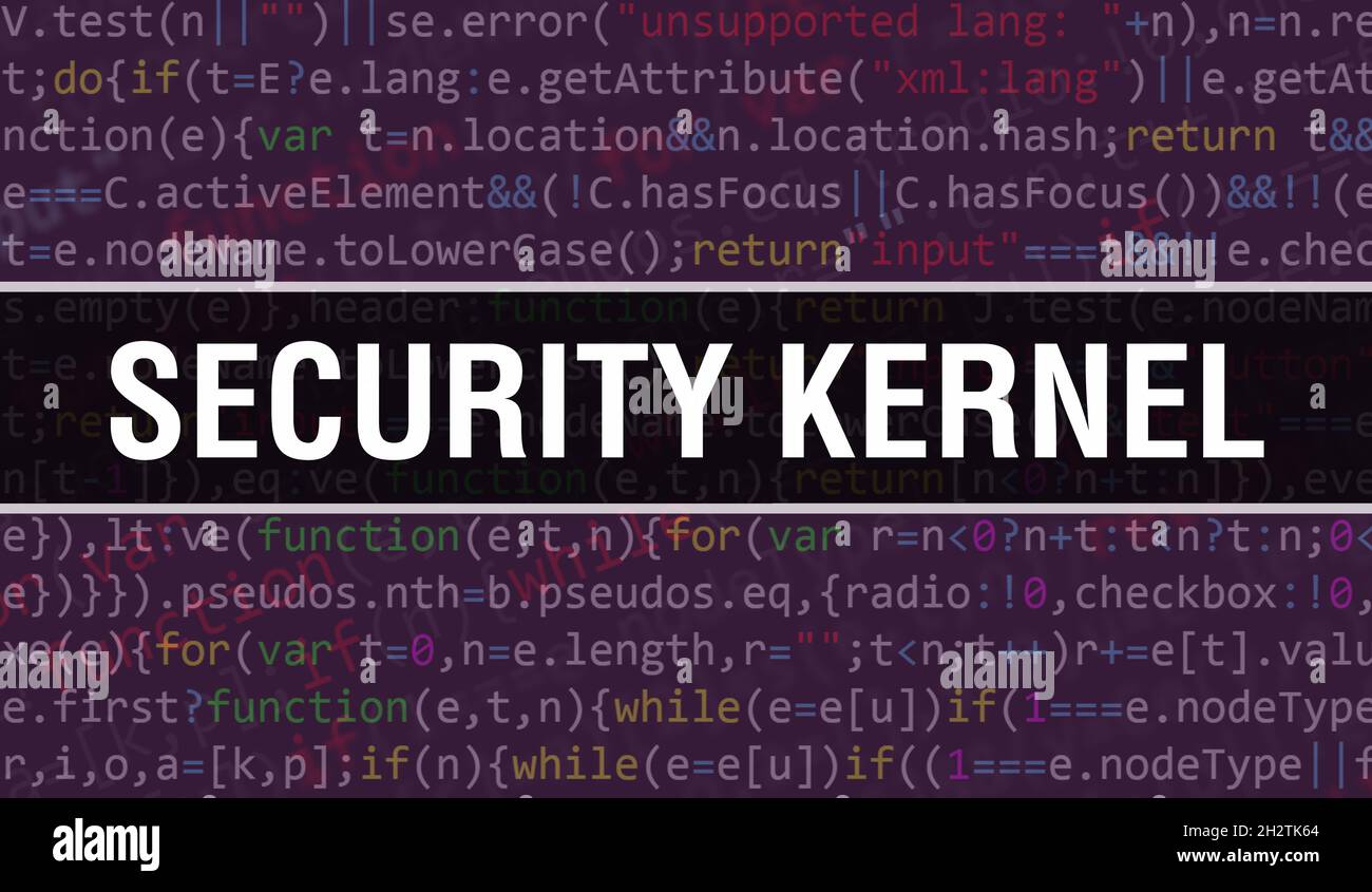 Security kernel with Abstract Technology Binary code Background.Digital