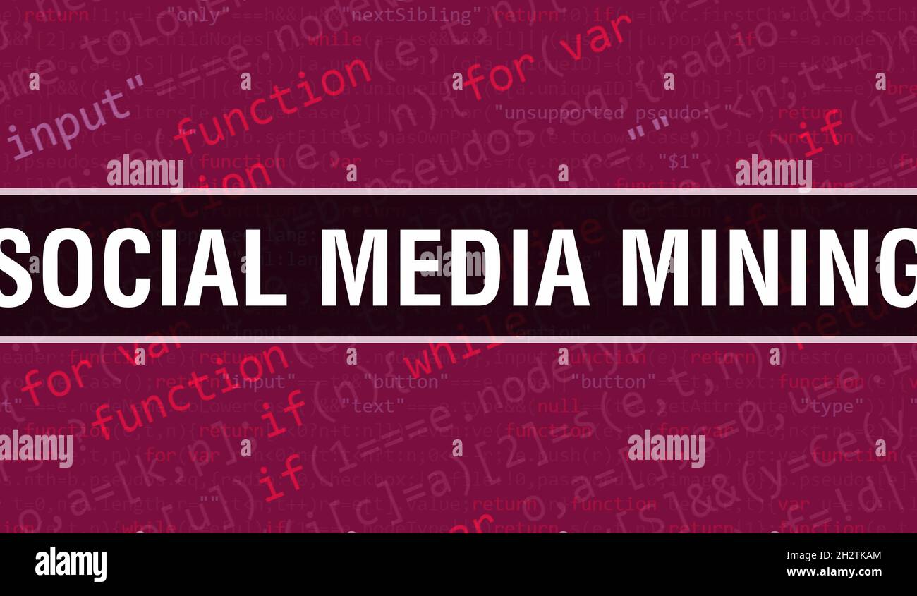 Social media mining with Abstract Technology Binary code Background.Digital binary data and Secure Data Concept. Software Stock Photo