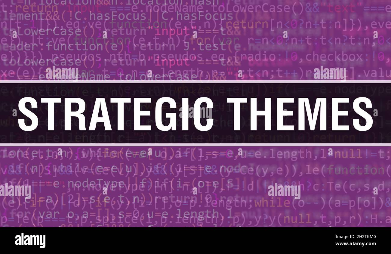 Strategic Themes concept with Random Parts of Program Code. Strategic ...