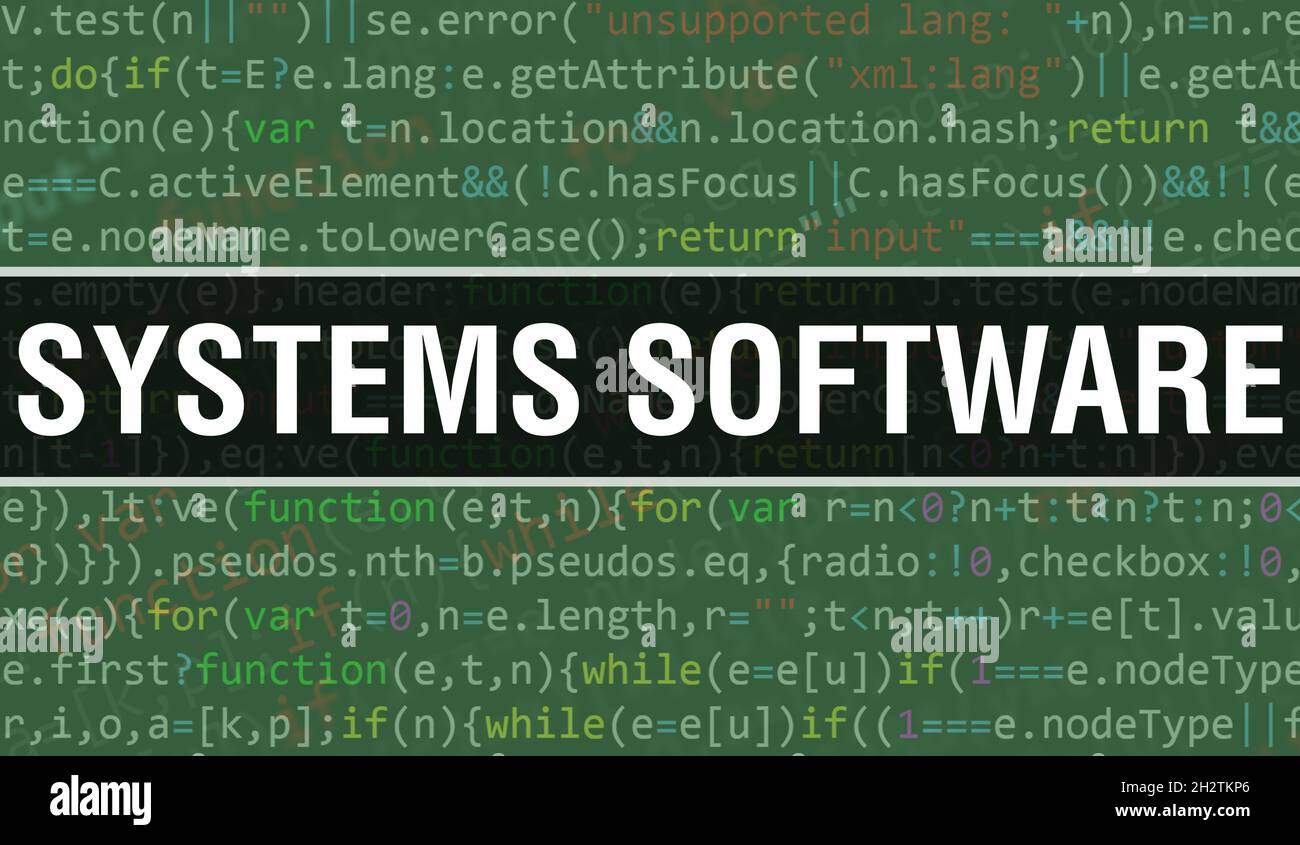 Systems Software text written on Programming code abstract technology ...