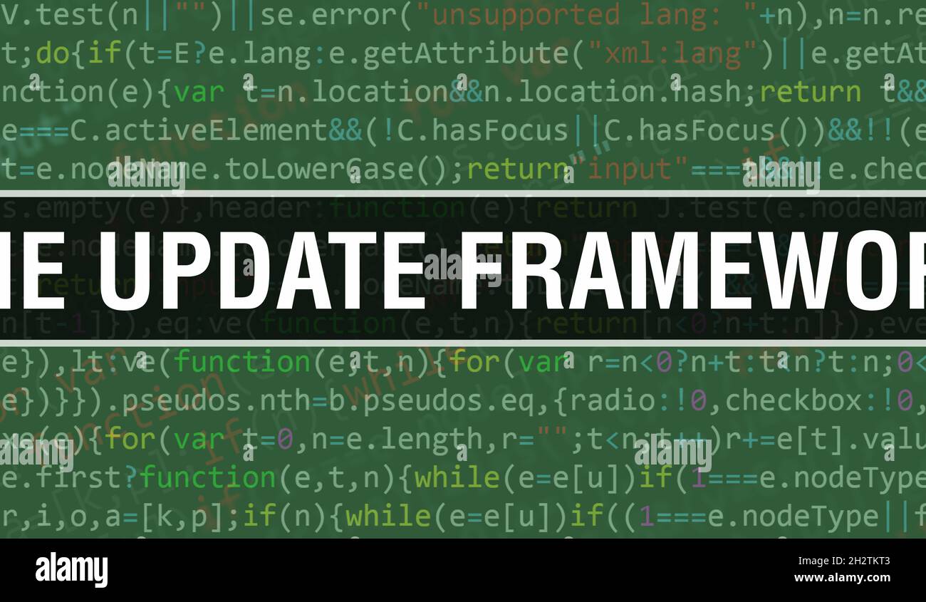 The Update Framework With Digital Java Code Text The Update Framework And Computer Software Coding Vector Concept Programming Coding Script Java Di Stock Photo Alamy