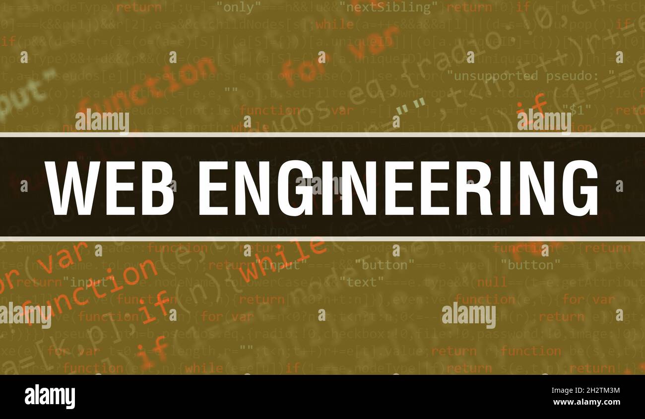 Web engineering concept illustration using code for developing programs ...