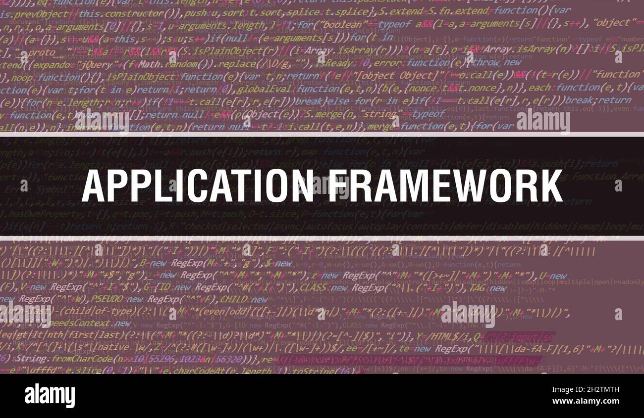Application framework with Digital java code text. Application ...