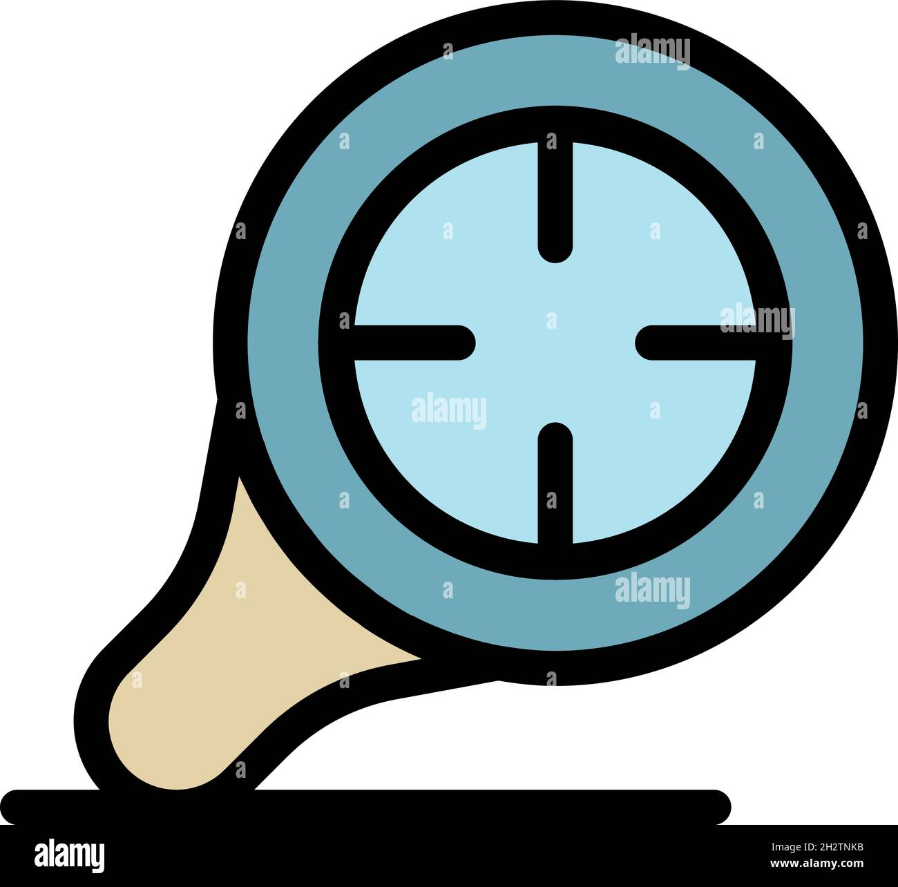 Magnifier target icon. Outline magnifier target vector icon color flat ...