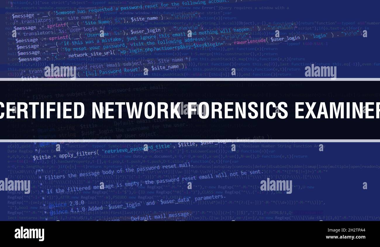 Certified Network Forensics Examiner concept with Random Parts of