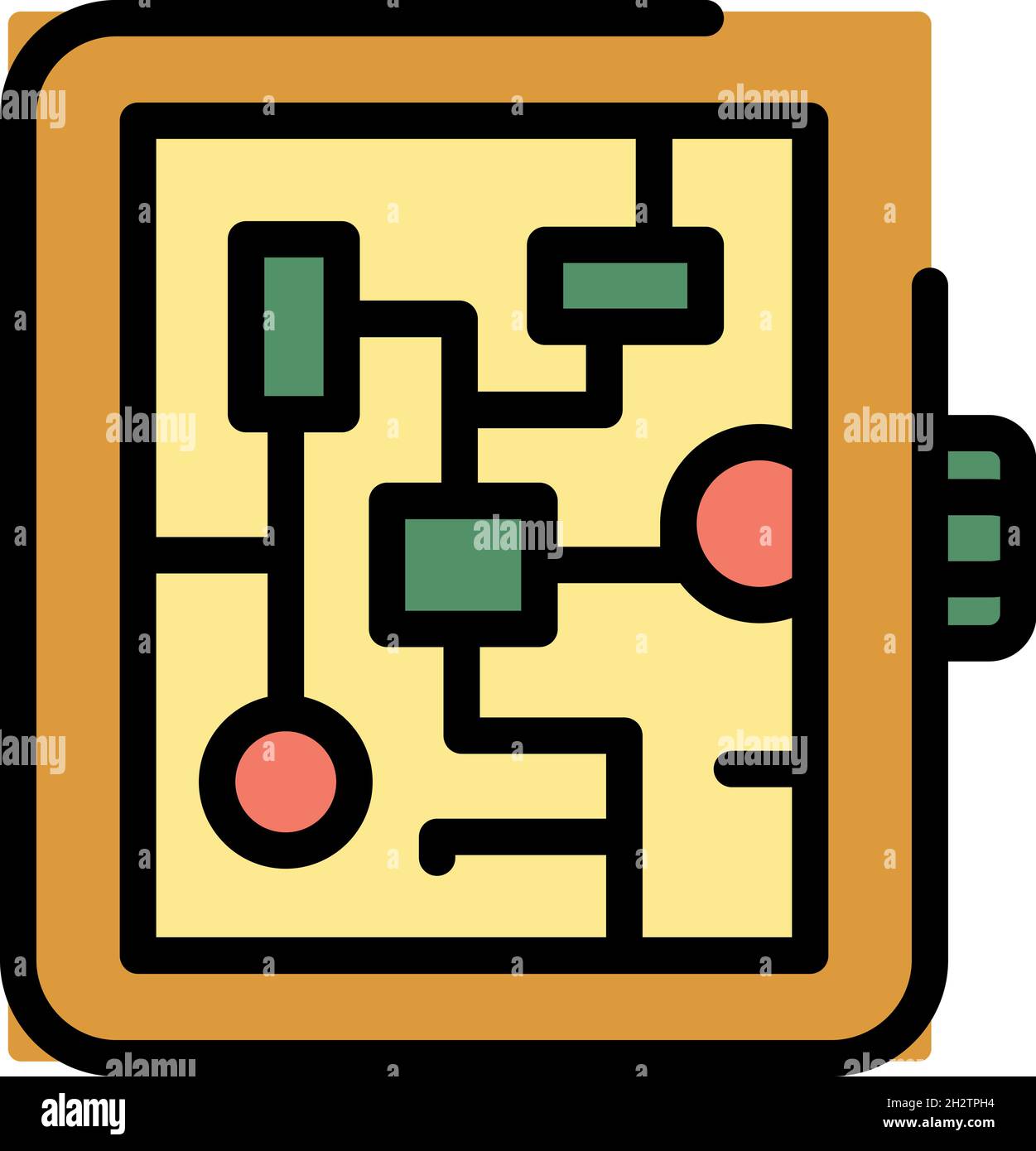 Smartwatch screen repair icon. Outline smartwatch screen repair vector icon color flat isolated