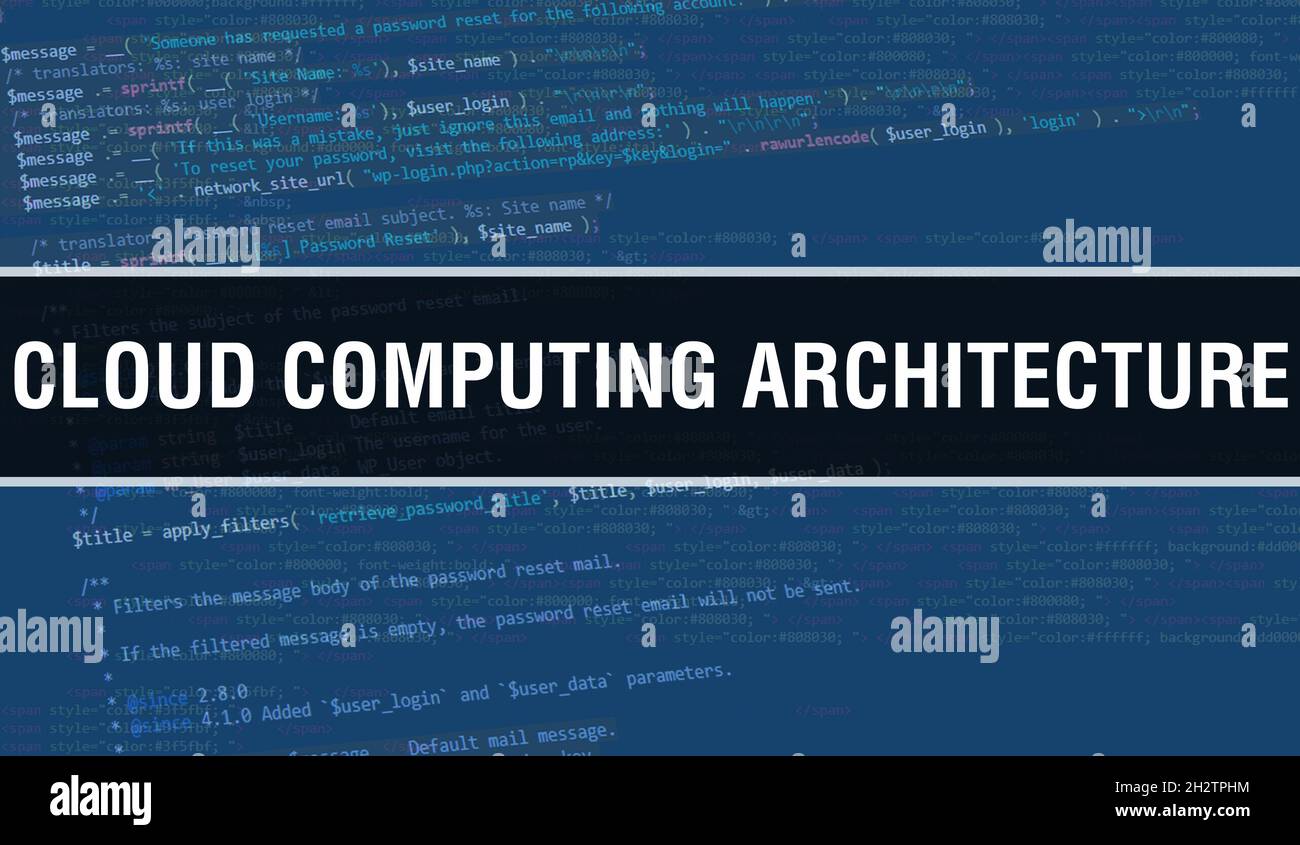 Cloud computing architecture concept with Random Parts of Program Code ...