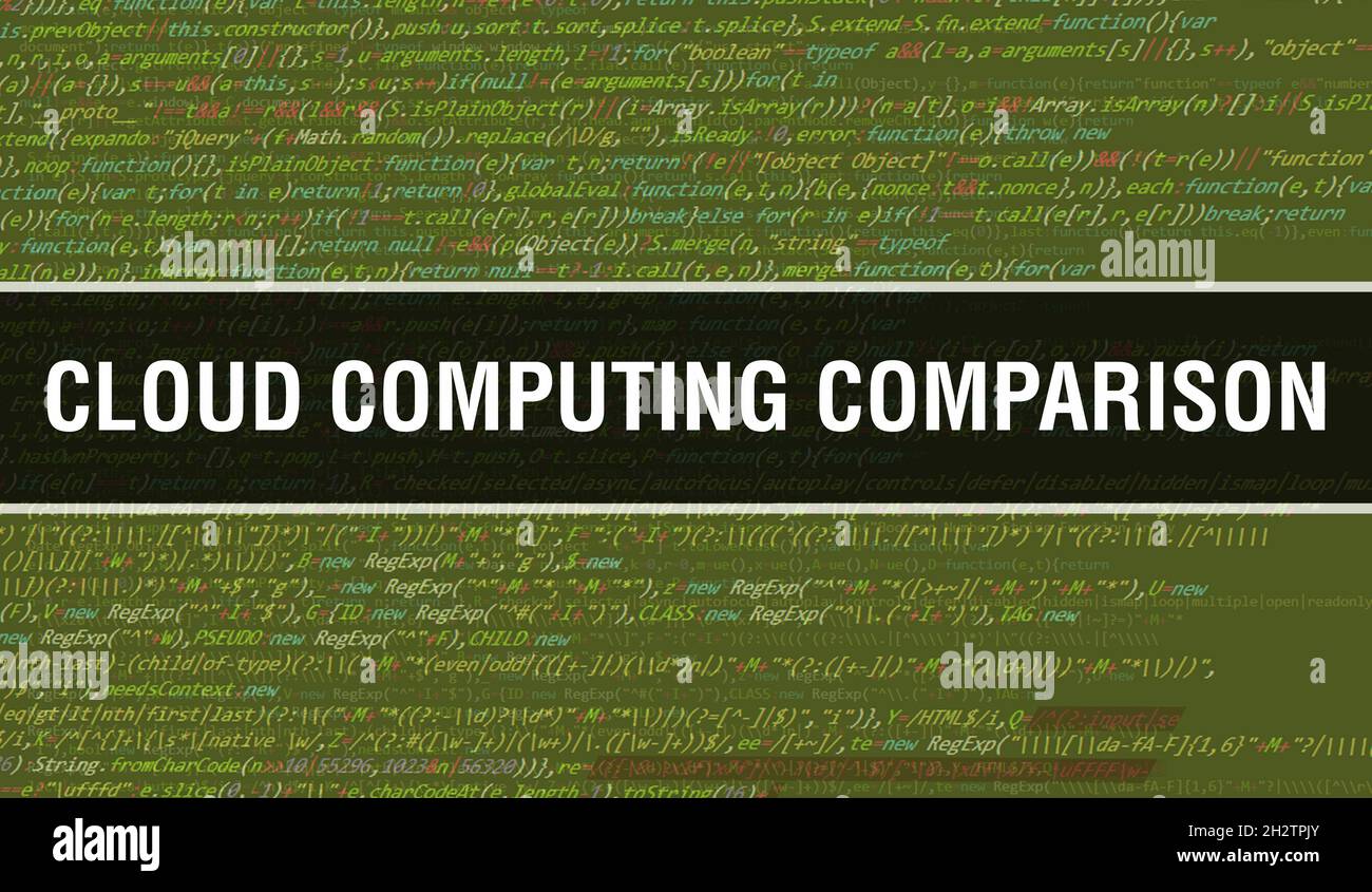 Cloud computing comparison with Digital java code text. Cloud computing  comparison and Computer software coding vector concept. Programming coding  scr Stock Photo - Alamy