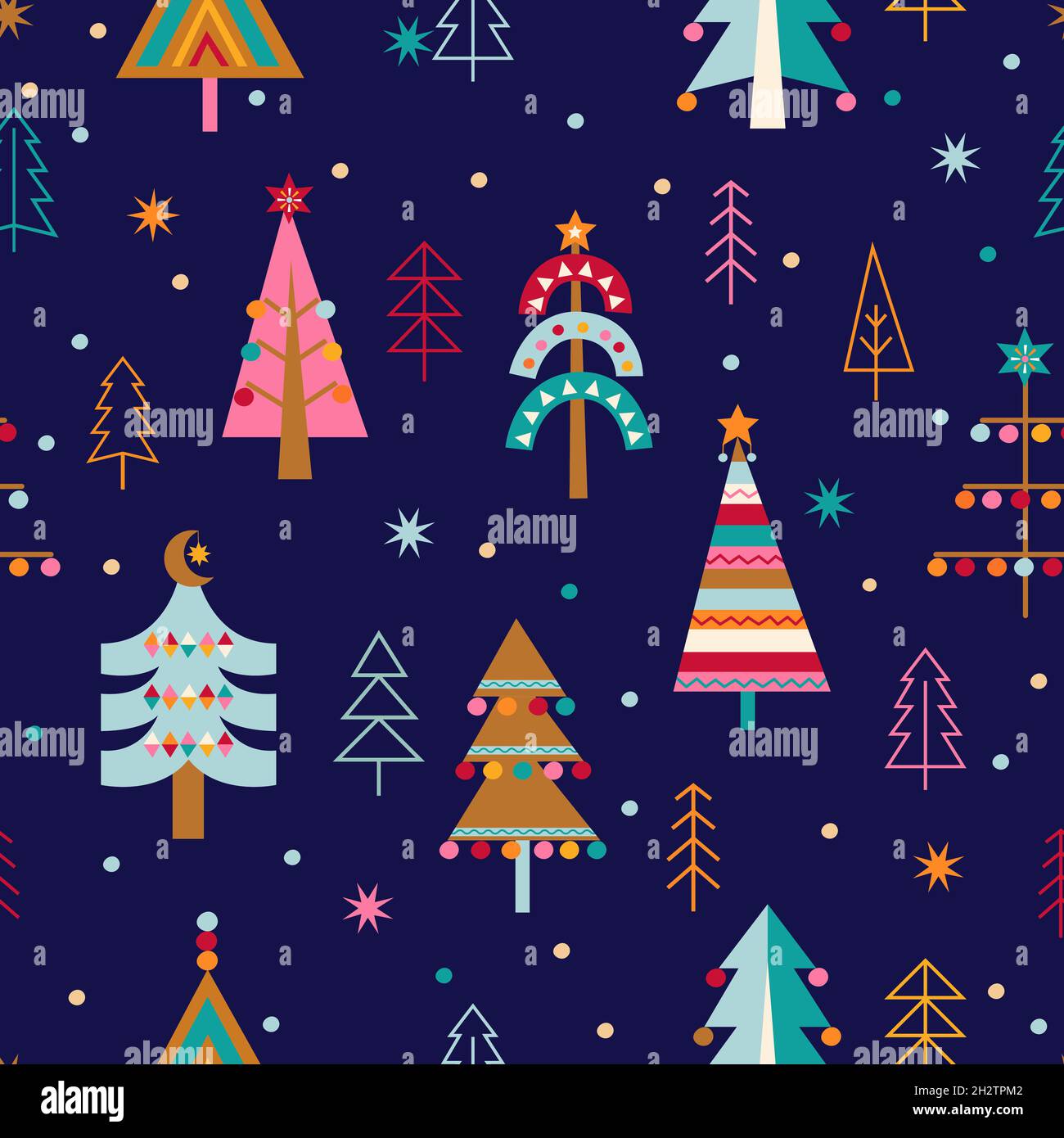 Christmas seamless pattern with christmas trees. Stock Vector